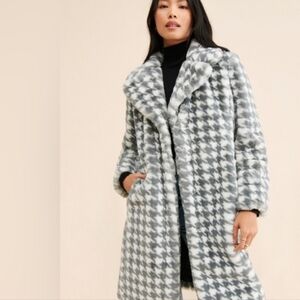 NVLT Gray Houndstooth Teddy Jacket